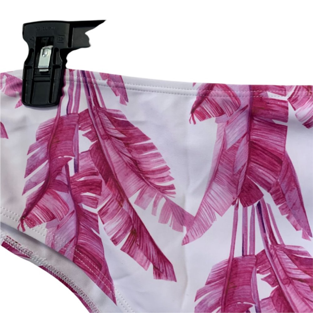 Pink and White Leaf Bikini 4XL - Picture 6 of 7